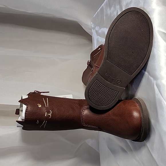 NIB- Carter's Toddler Tall Brown Cat Boots Size 7 - Picture 4 of 6